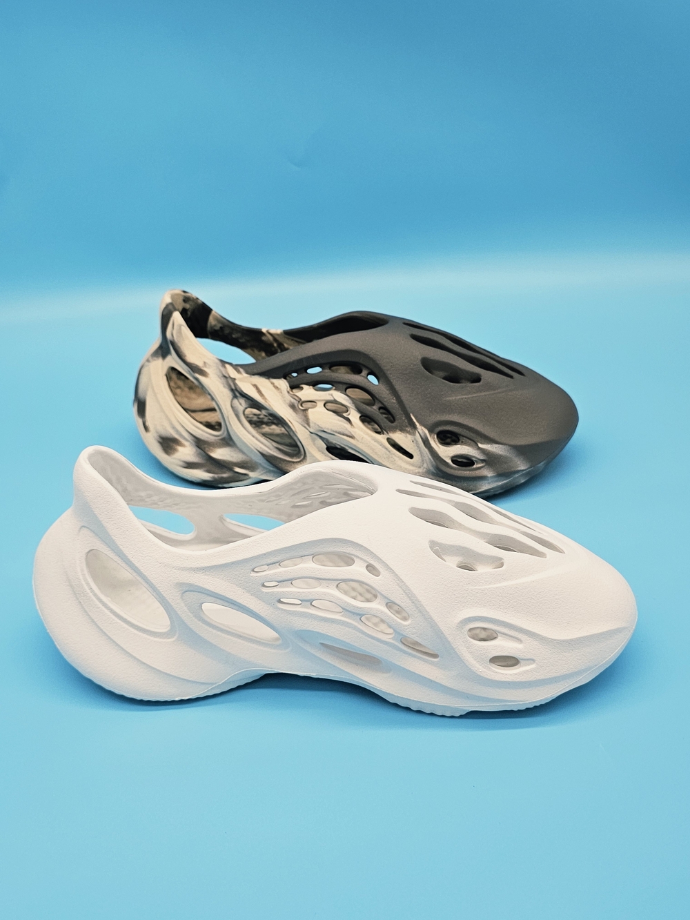 Lightweight Foam Slip-On Clog in White and Gray